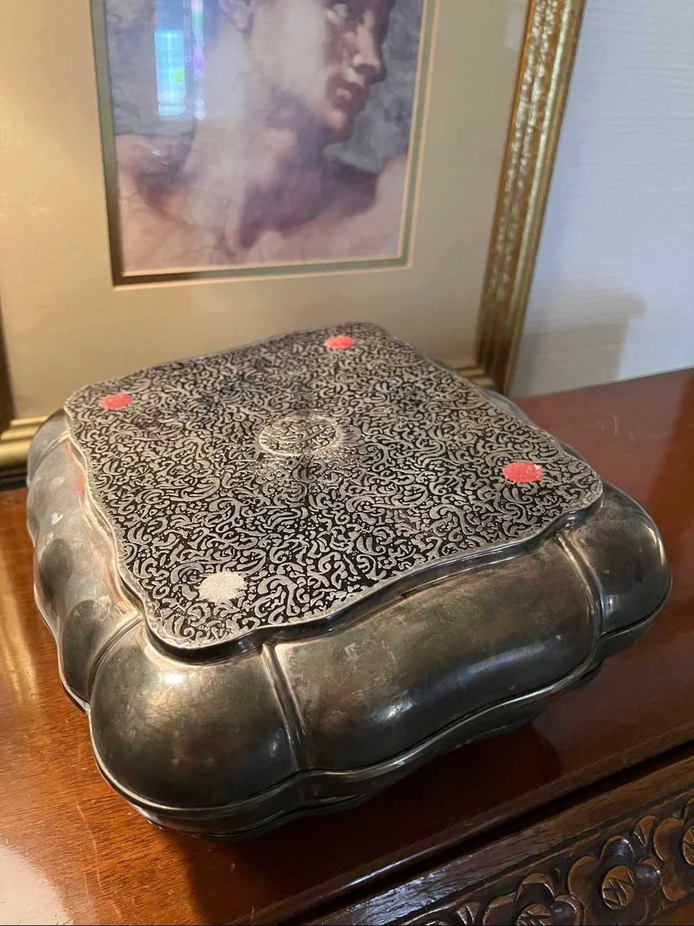 ornate silver jewelry box